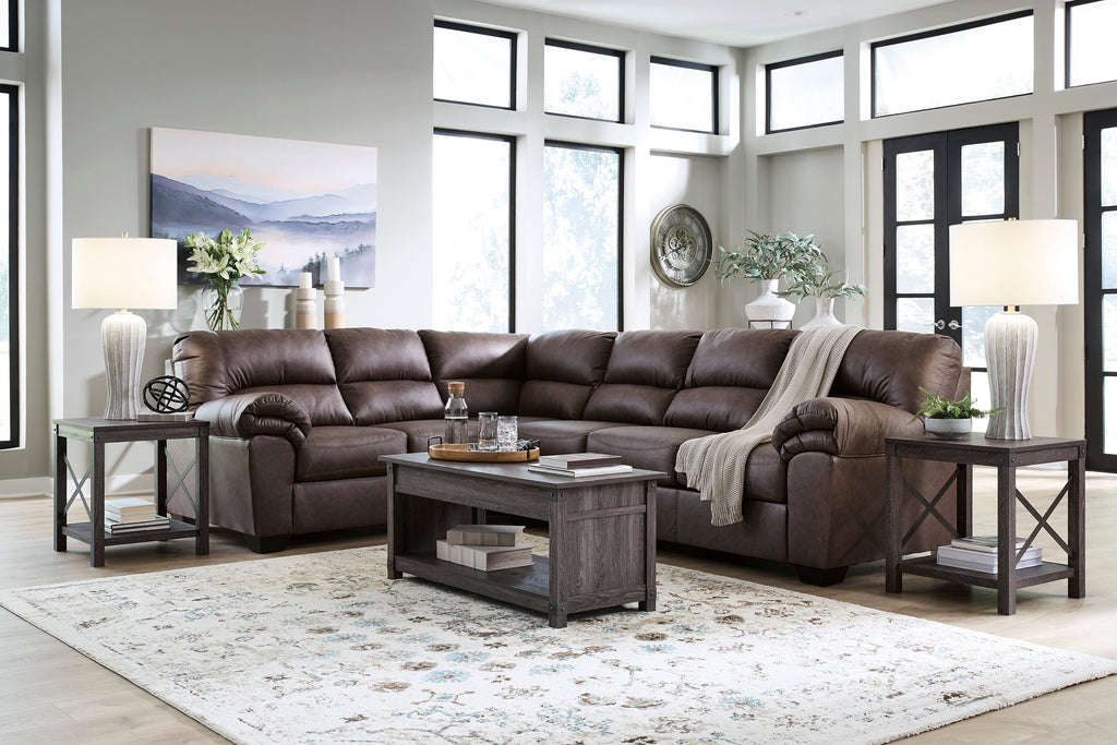 WillowBend Umber Sectional and Ottoman