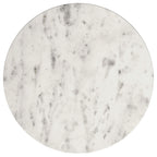 Haven Round Genuine White Marble Top Coffee Table Black