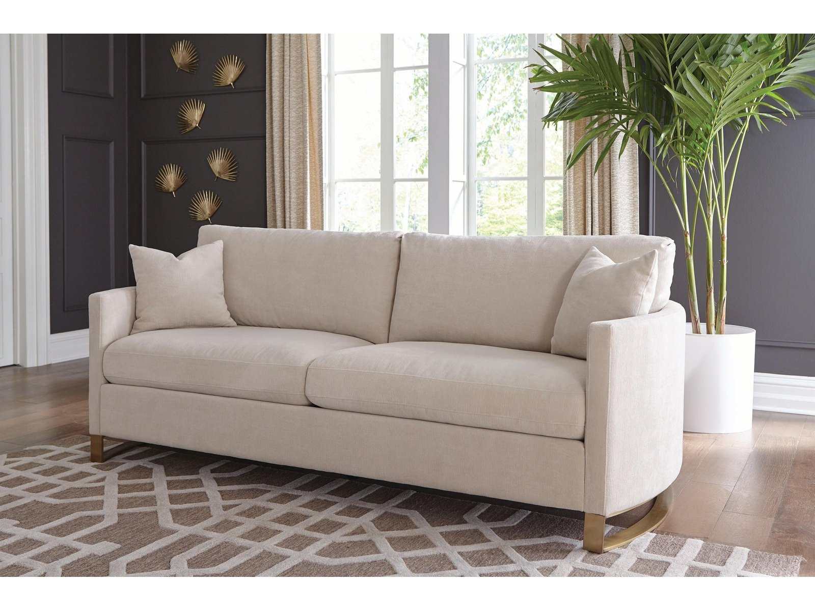 Corliss Upholstered Curved Track Arm Sofa Beige