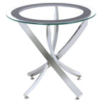 Brooke Round Glass Top Coffee Table Metal Base Chrome