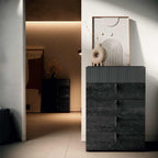 ESF Furniture - Onyx 7 Piece King Size Bedroom Set in Metallic Matte - ONYXKS-7SET
