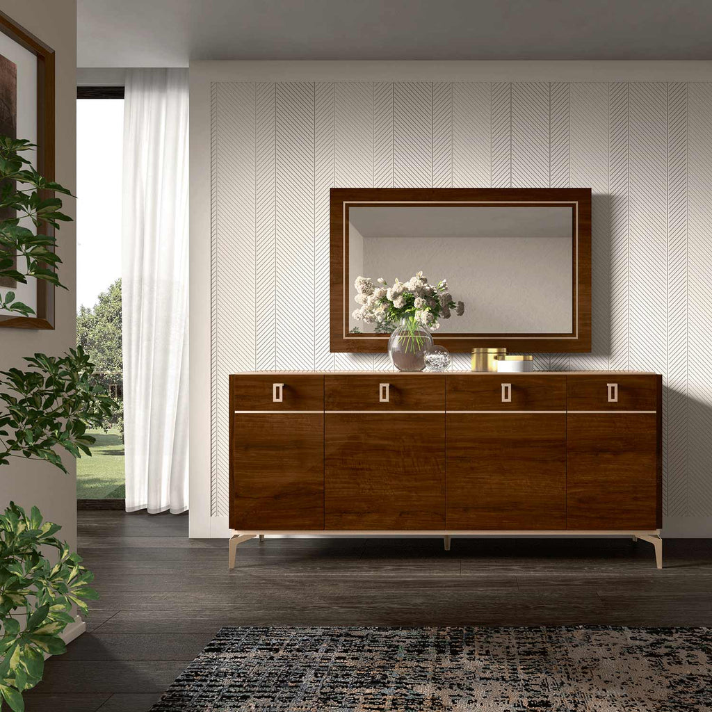 ESF Furniture - Eva 4 Door Buffet in Walnut - EVABUFFET