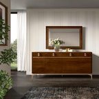 ESF Furniture - Eva 10 Piece Dining Room Set in Walnut - EVATABLE-10SET