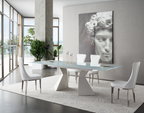 ESF Furniture - 992 Dining Table 9 Piece Dining Room Set in White - 992DININGTABLE-9SET