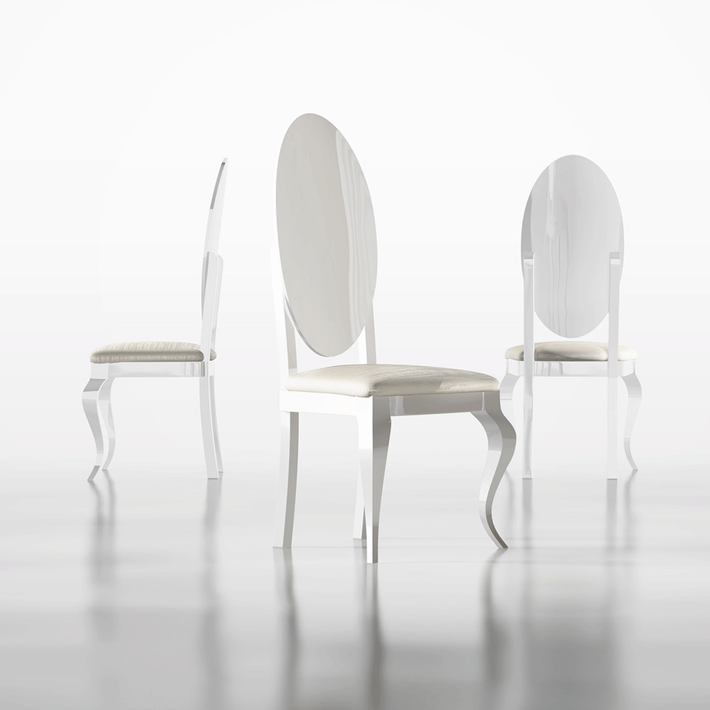 ESF Furniture - Carmen Dining Table 10 Piece Dining Room Set in White - CARMENTABLEWHITE-10SET