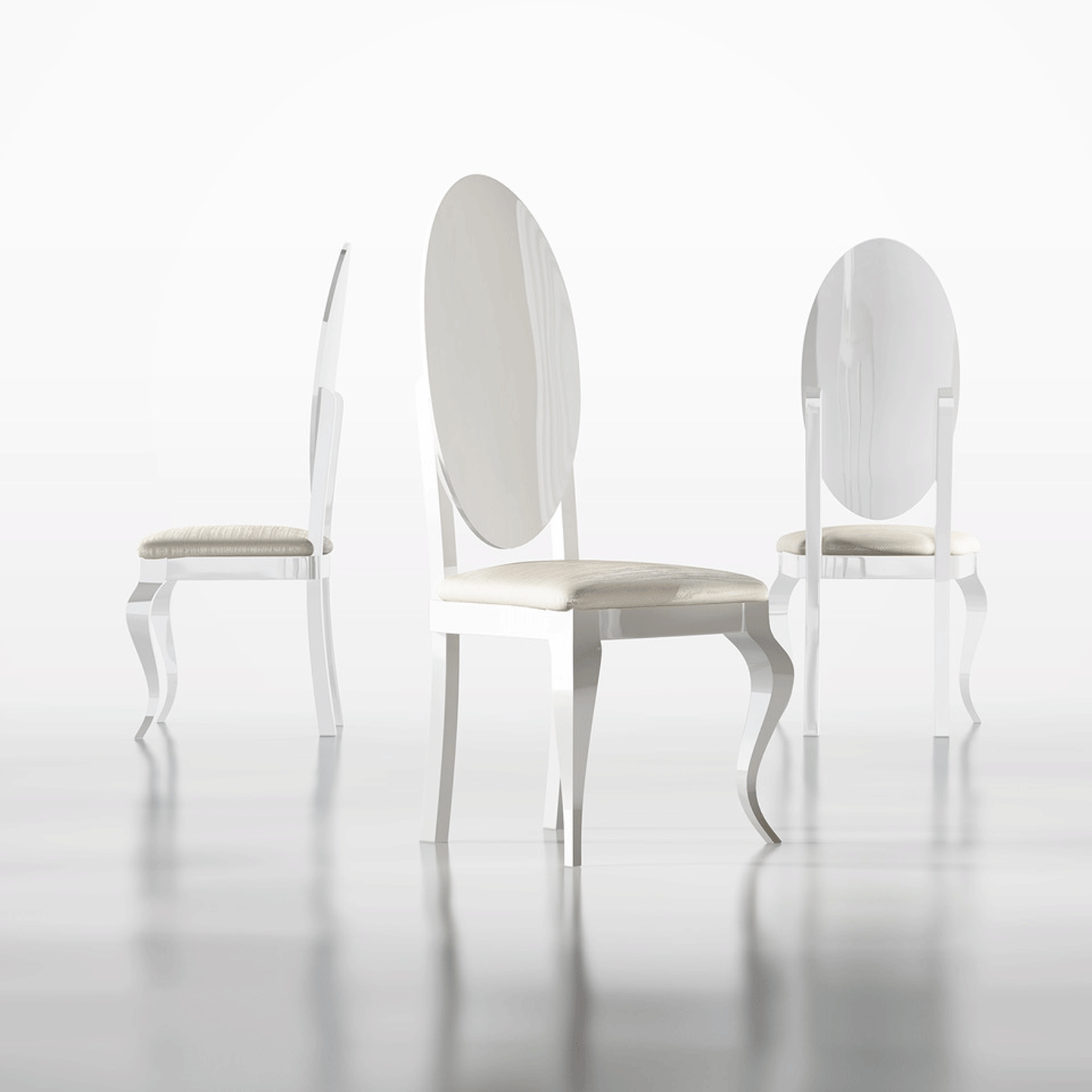 ESF Furniture - Carmen Dining Table 10 Piece Dining Room Set in White - CARMENTABLEWHITE-10SET