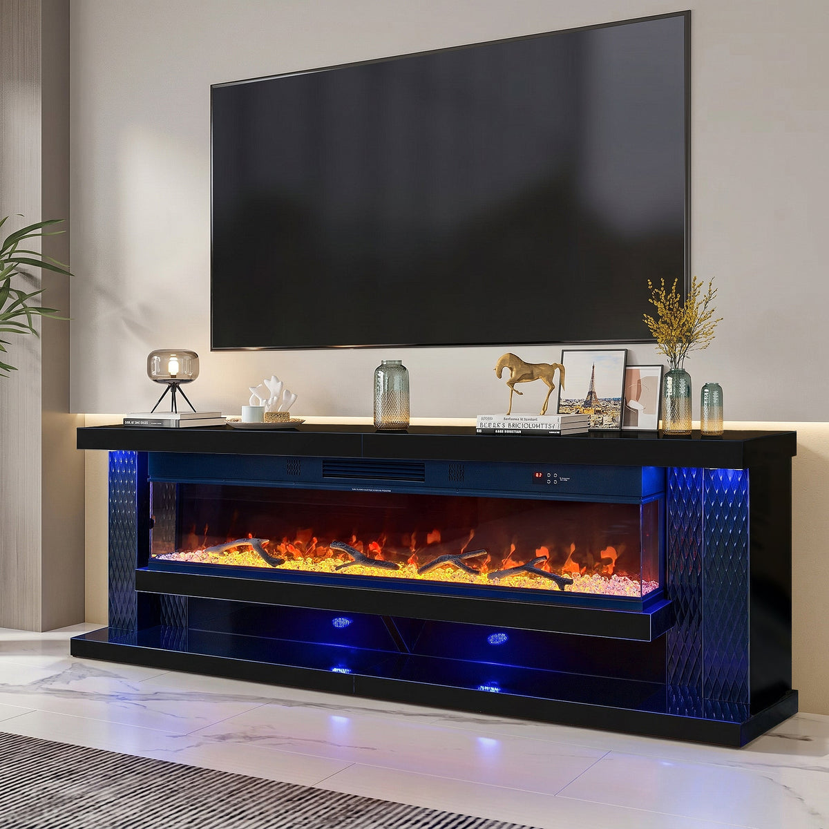 Aira Black Fireplace