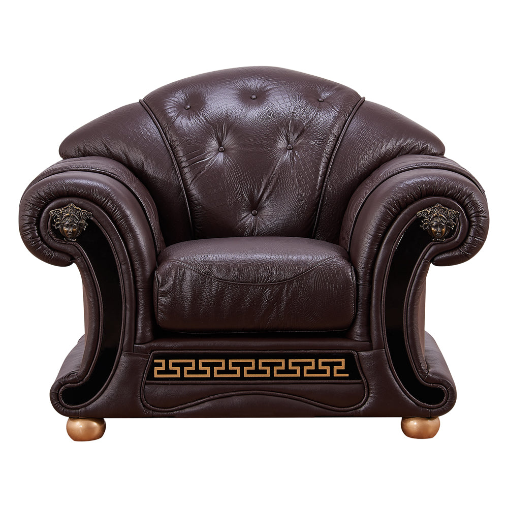 ESF Furniture - Apolo 3 Piece Living Room Set in Brown - APOLO3BROWN