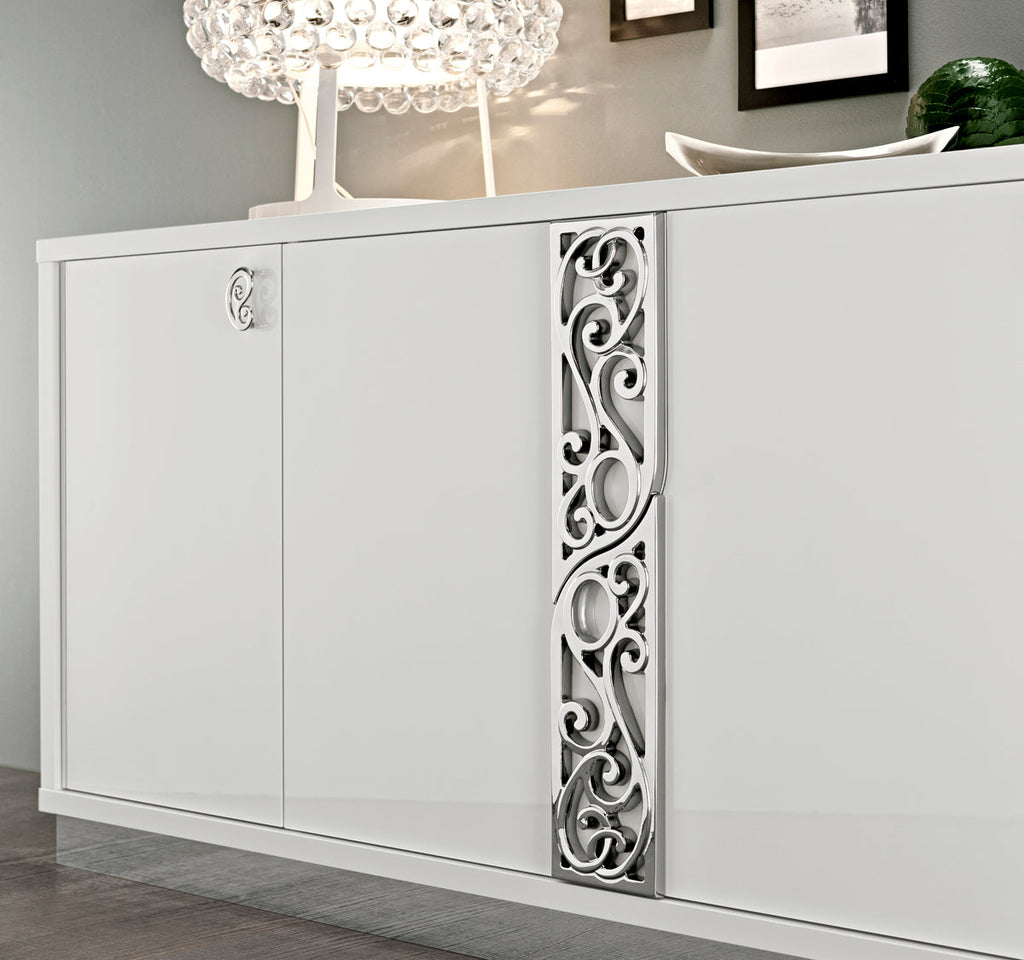 ESF Furniture - Roma Dining Table 8 Piece Dining Room Set - ROMATABLEWHITE-8SET