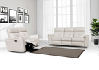 ESF Furniture - 8501 Living Room 3 Piece Living w/Manual Recliner Room Set in White - 85013SNOWWHITE