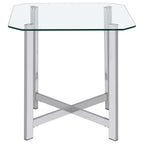 Cronin Rectangular Tempered Glass Top Cocktail Coffee Table Chrome