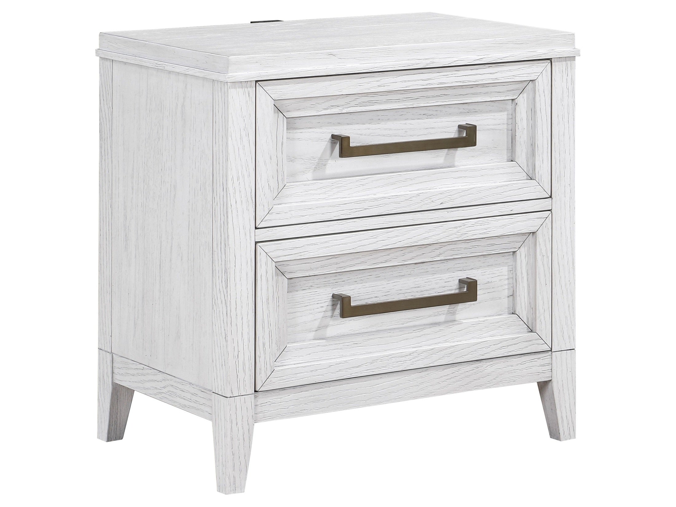 Marielle 2-drawer Nightstand Bedside Table Distressed White