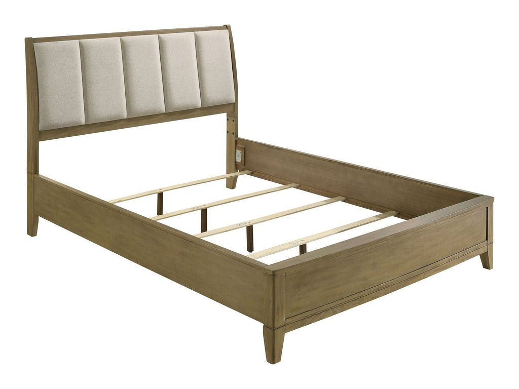 Granada Upholstered Eastern King Panel Bed Natural Pine