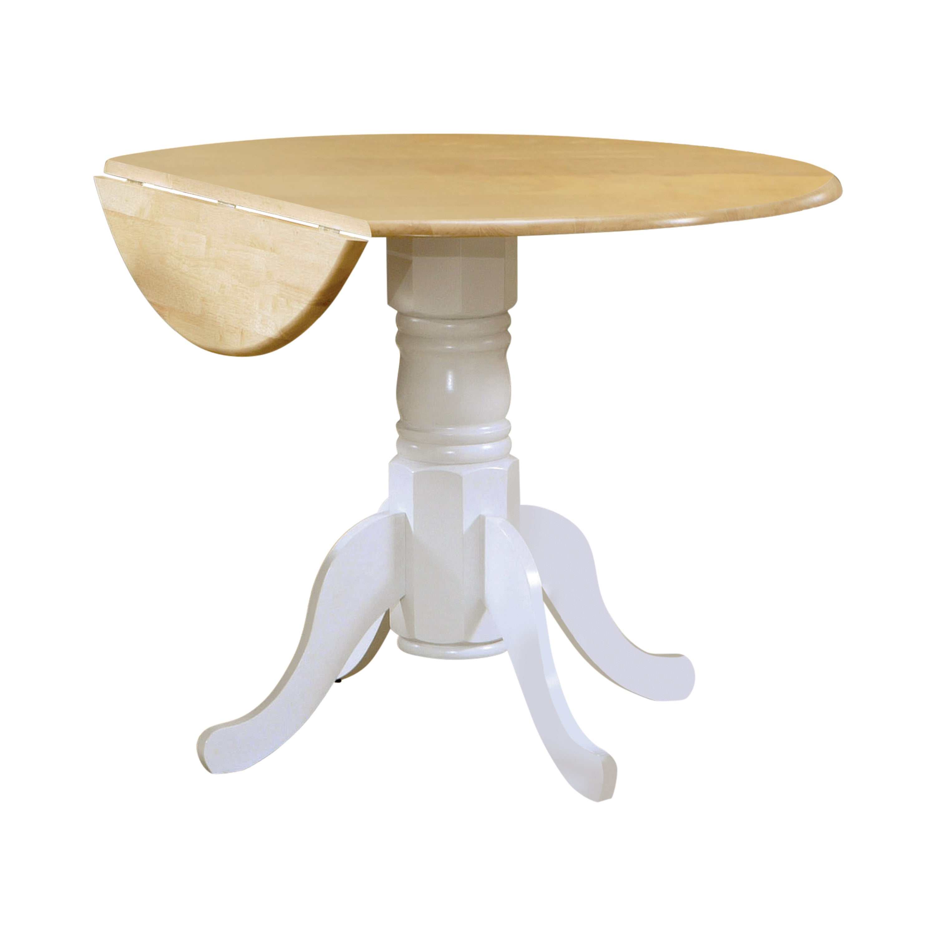 Allison 5-piece Round Drop Leaf Dining Table Set White