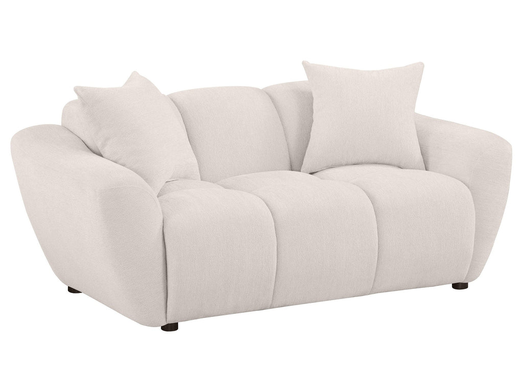 Destino Chenille Upholstered Splayed Arm Loveseat Greige
