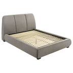 Mokena 46-inch Upholstered Eastern King Platform Bed Taupe