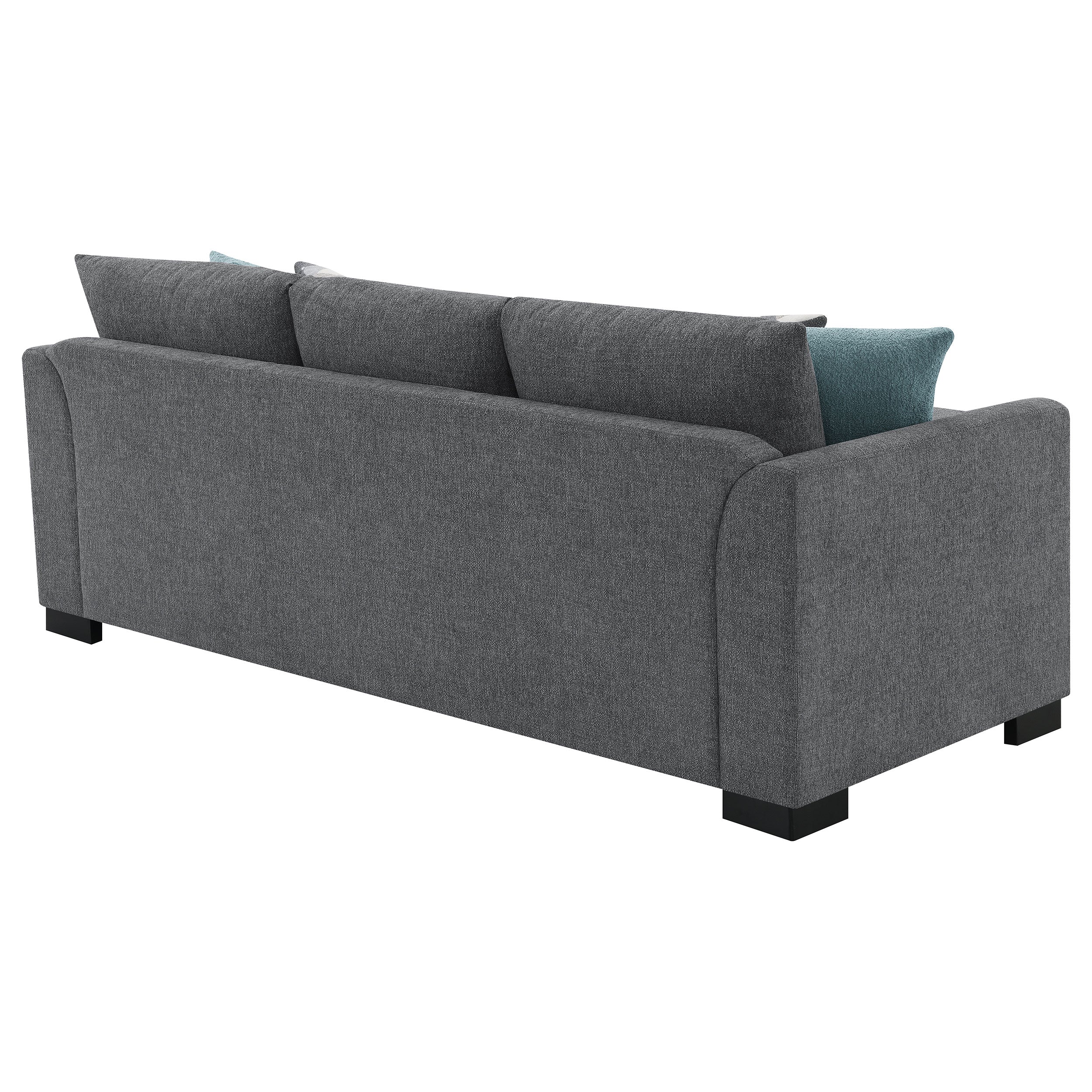 Storey Upholstered Sleeper Sectional Chaise Sofa Dark Grey