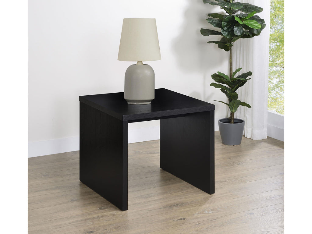 Knapp Engineered Wood Square Side End Table Black