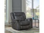 Conrad Upholstered Padded Arm Glider Recliner Grey