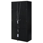 Riva 4-door Tall Accent Display Cabinet LED Lighting Black
