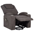Louie Chenille Upholstered Power Lift Massage Chair Grey
