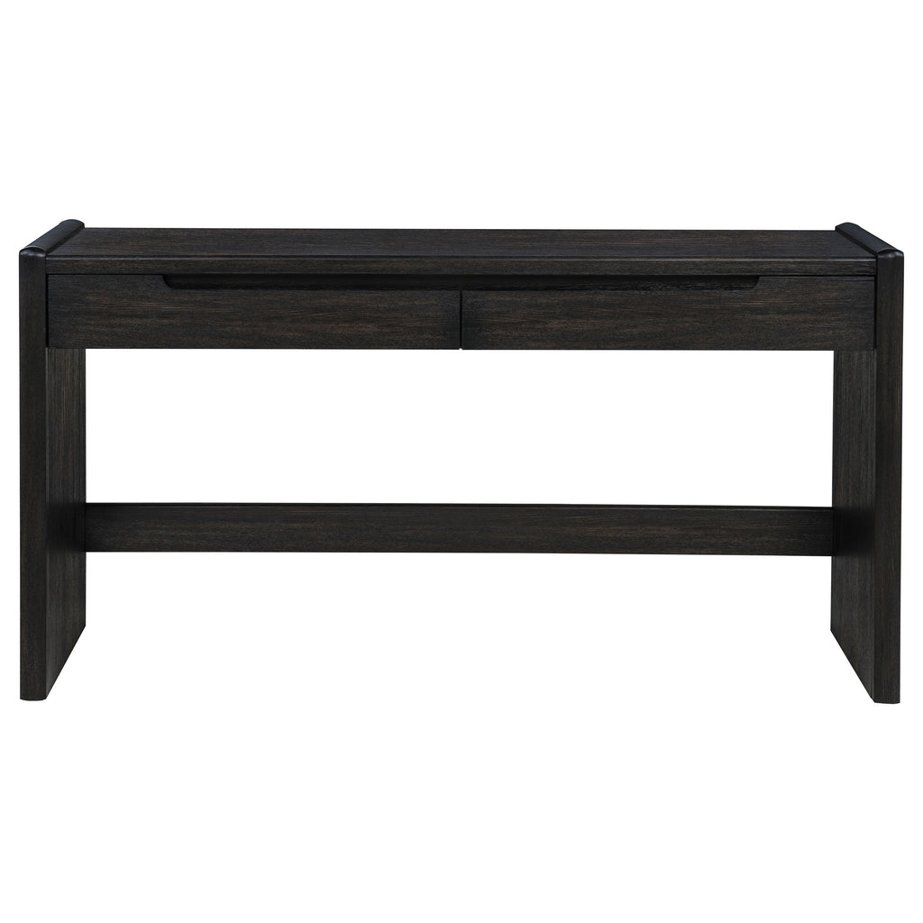 Leandro 2-drawer Home Office Writing Desk Burnished Black