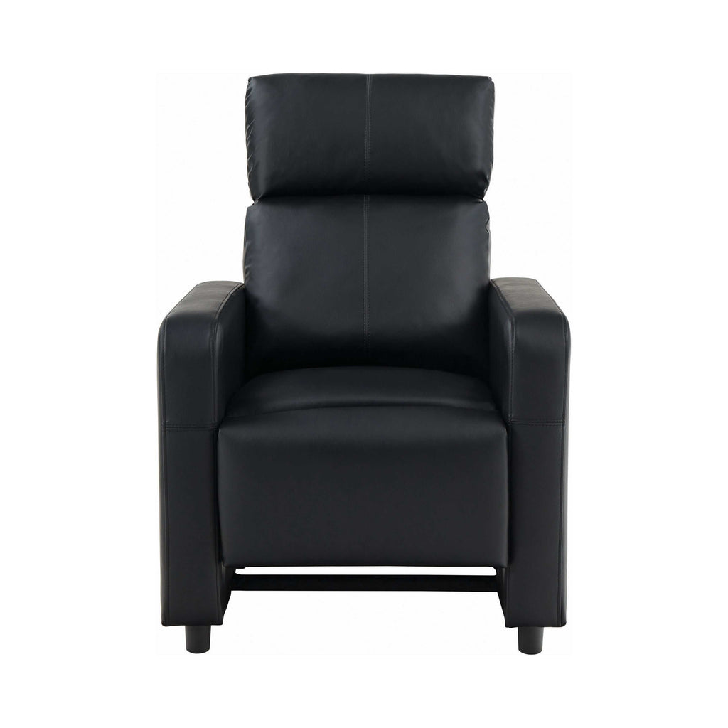 Toohey Upholstered Home Theater Push Back Recliner Black