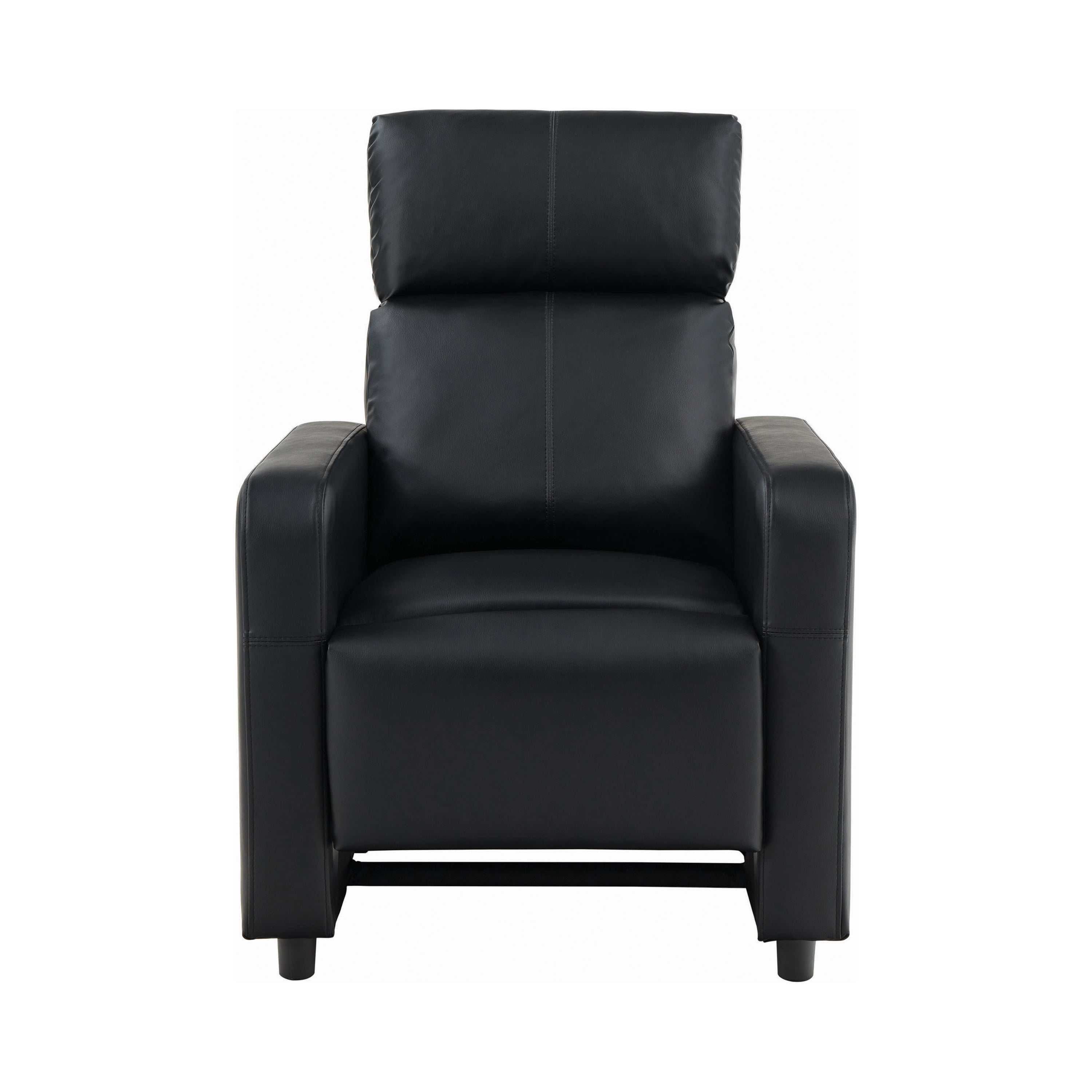 Toohey Upholstered Home Theater Push Back Recliner Black