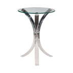 Laning Round Glass Top Acrylic Side Table Clear