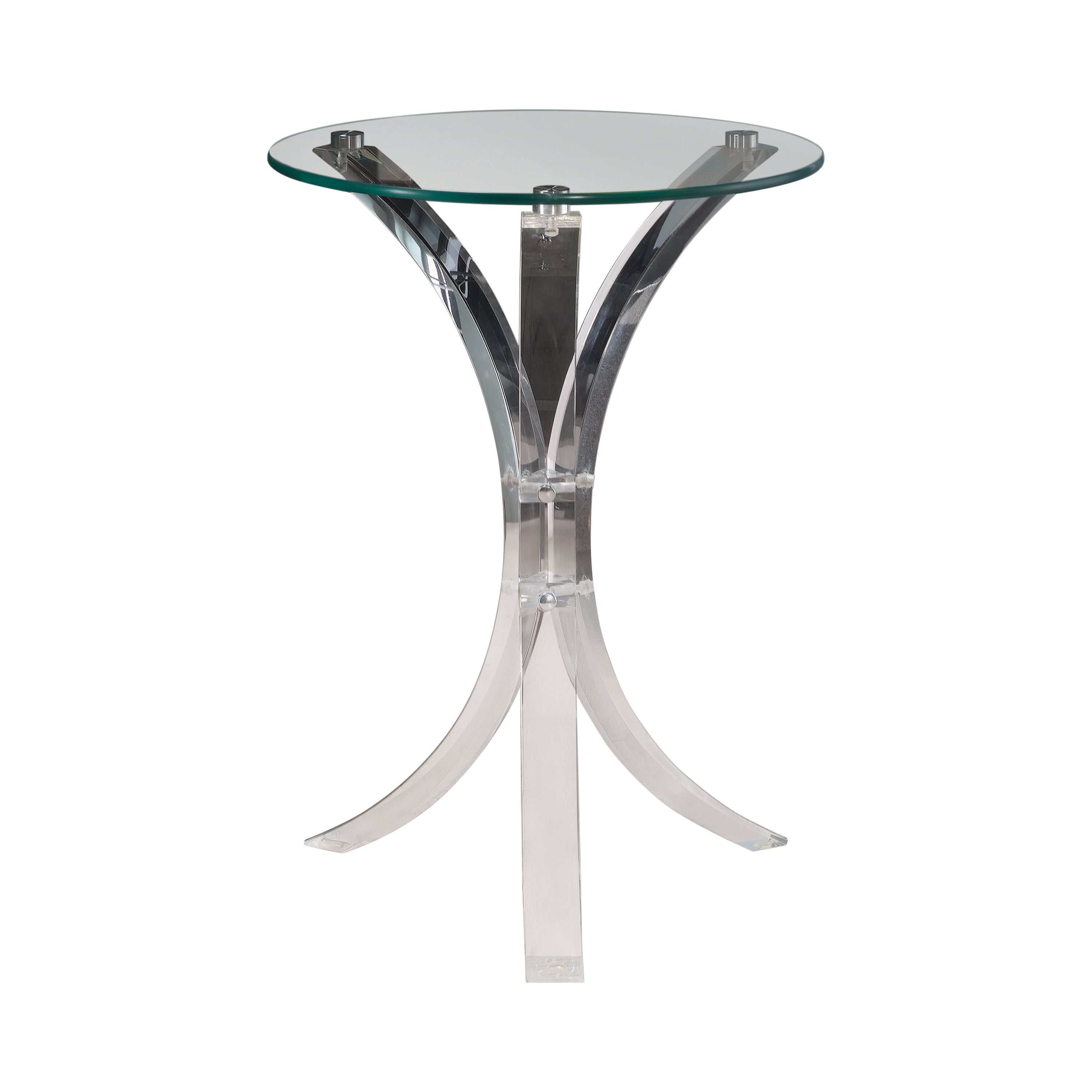 Laning Round Glass Top Acrylic Side Table Clear