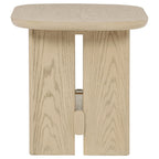 Kailani Coastal Square End Side Table with Shelf Beige Oak