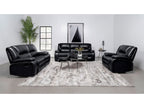 Camila 2-piece Upholstered Reclining Sofa Set Black