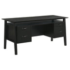 Goodson 64-inch 4-Drawer Double Pedestal Computer Desk Black