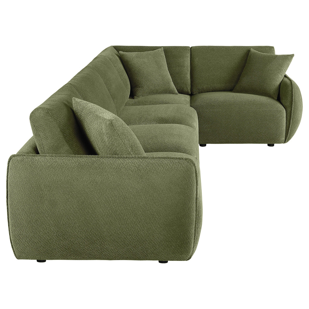 Elysia 6-piece Chenille Upholstered Modular Sectional Sofa Green