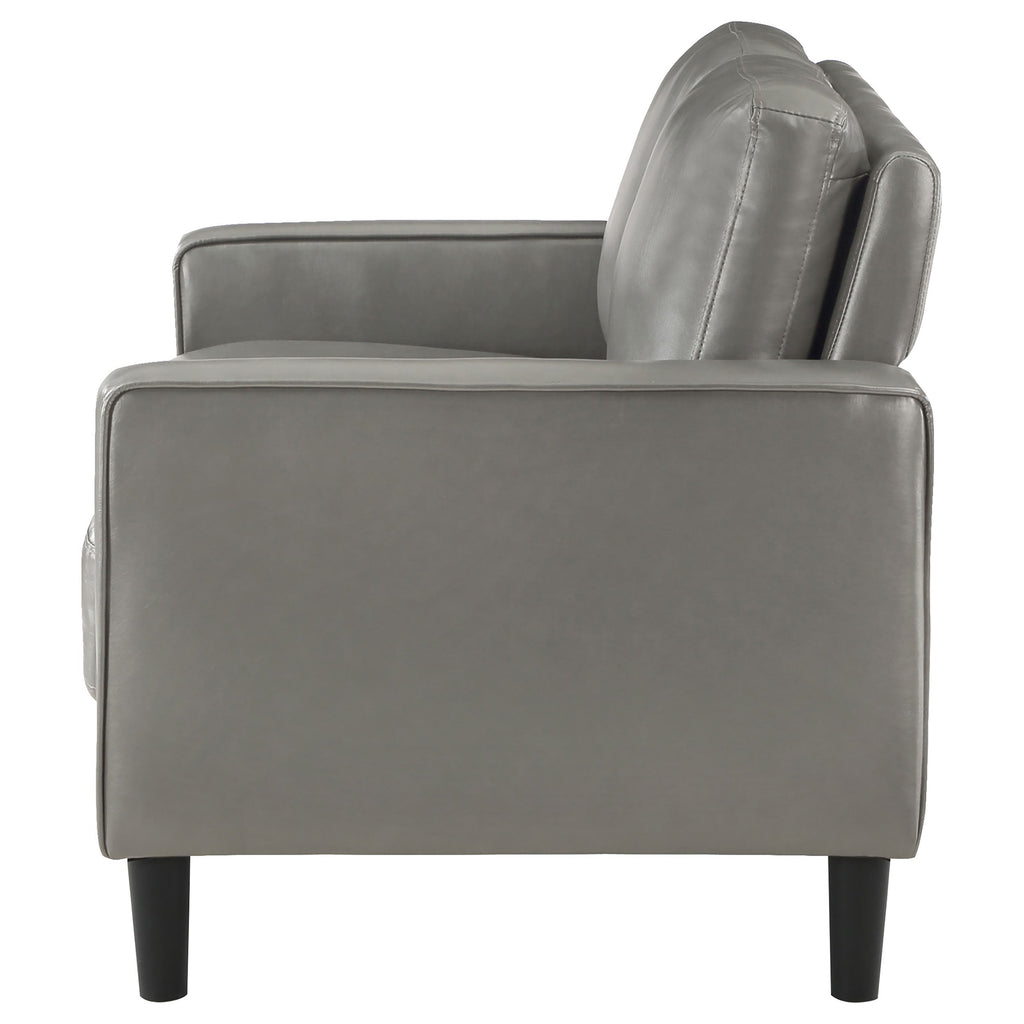 Ruth Upholstered Track Arm Loveseat Black