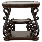 Laney 1-shelf Glass Top Rectangular Coffee Table Deep Merlot