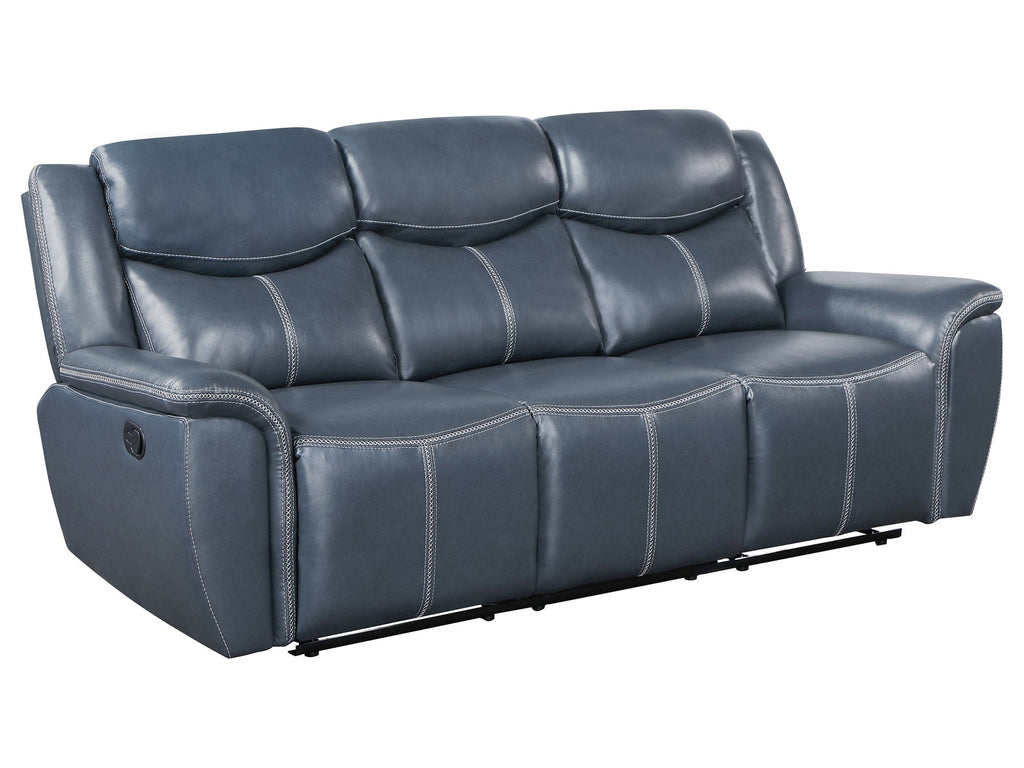 Sloane 2-piece Upholstered Reclining Sofa Set Blue