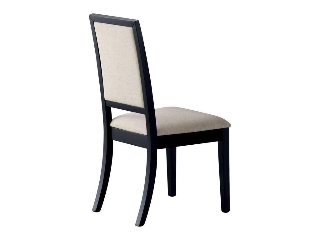 Louise Upholstered Wood Dining Side Chair Black (Set of 2)