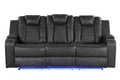 Galaxy Home Benz LED & Power Reclining Sofa in Gray