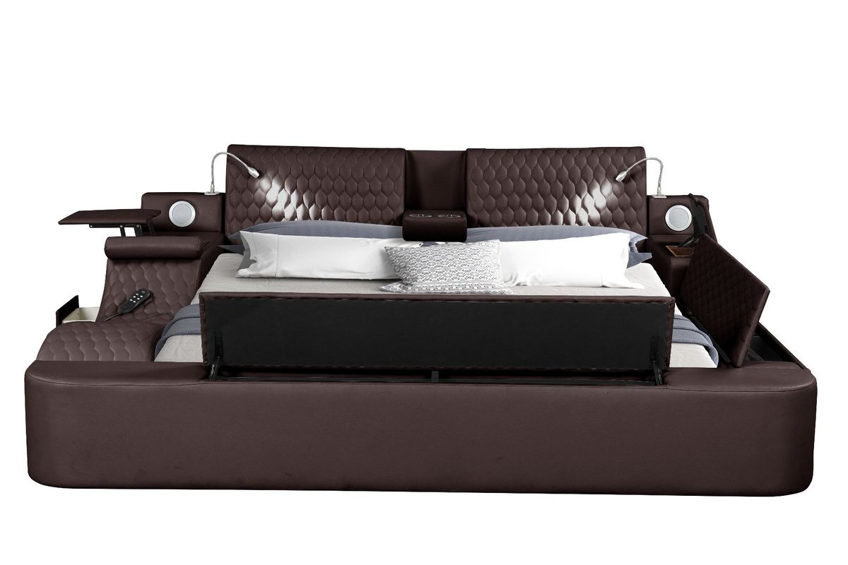 Galaxy Home Zoya King Bed in Brown
