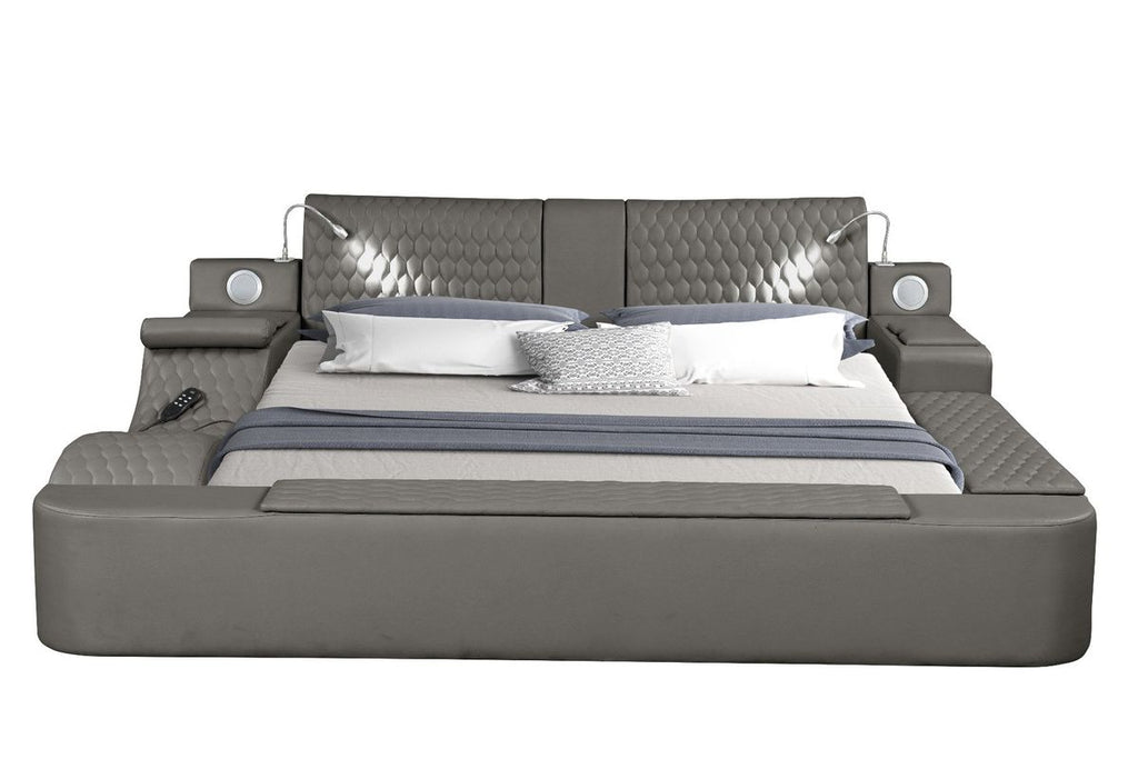 Galaxy Home Zoya King Bed in Grey