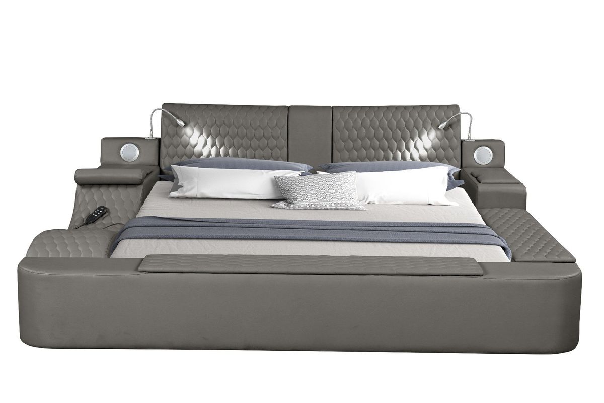 Galaxy Home Zoya King Bed in Grey