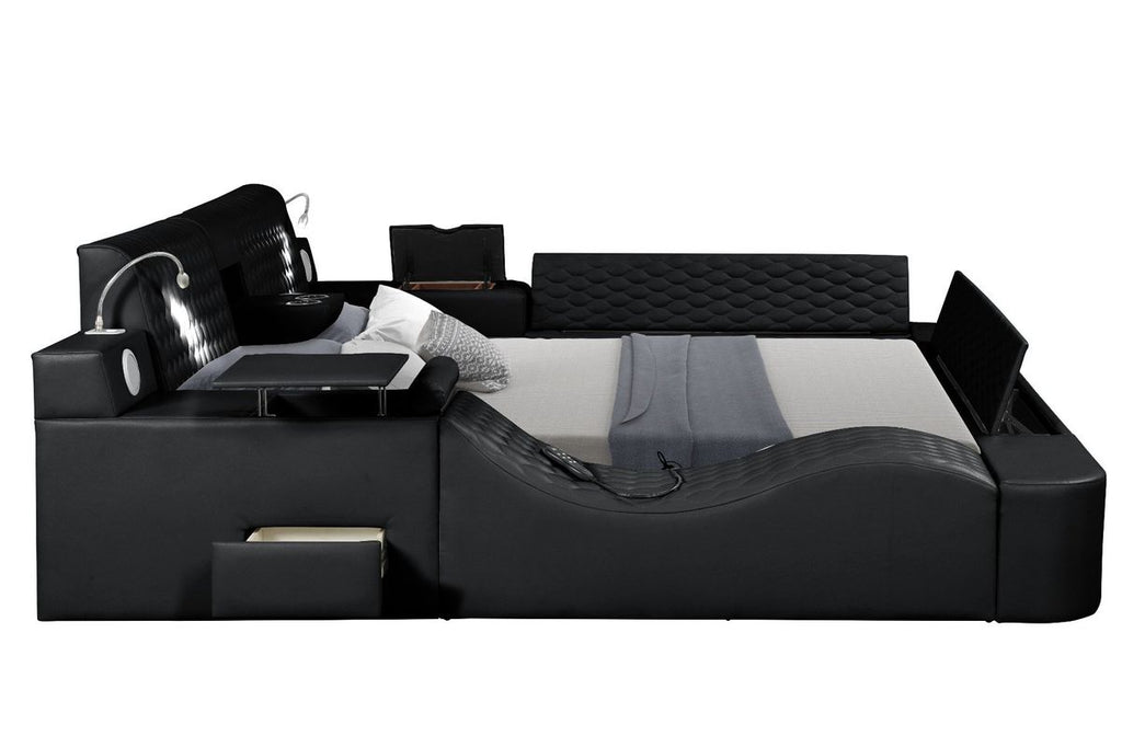 Galaxy Home Zoya Modern Style Queen Bed in Black 698781236338