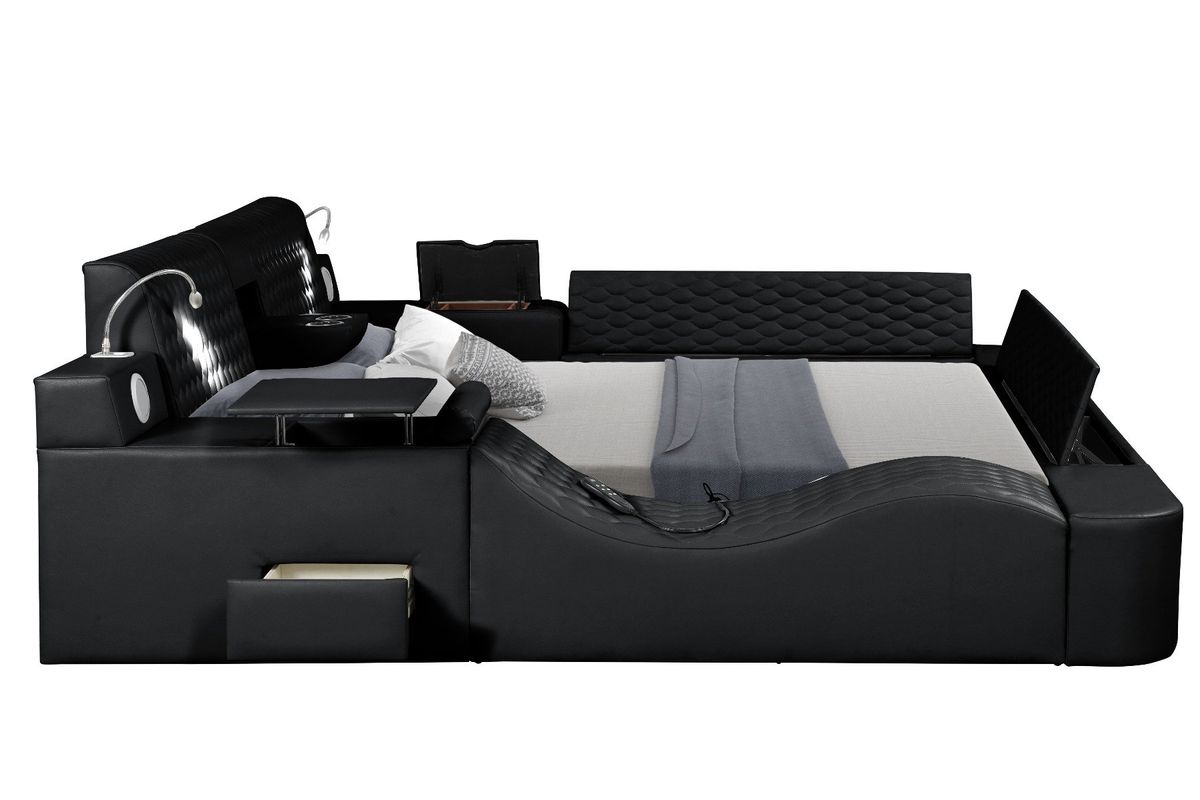 Galaxy Home Zoya Modern Style Queen Bed in Black 698781236338