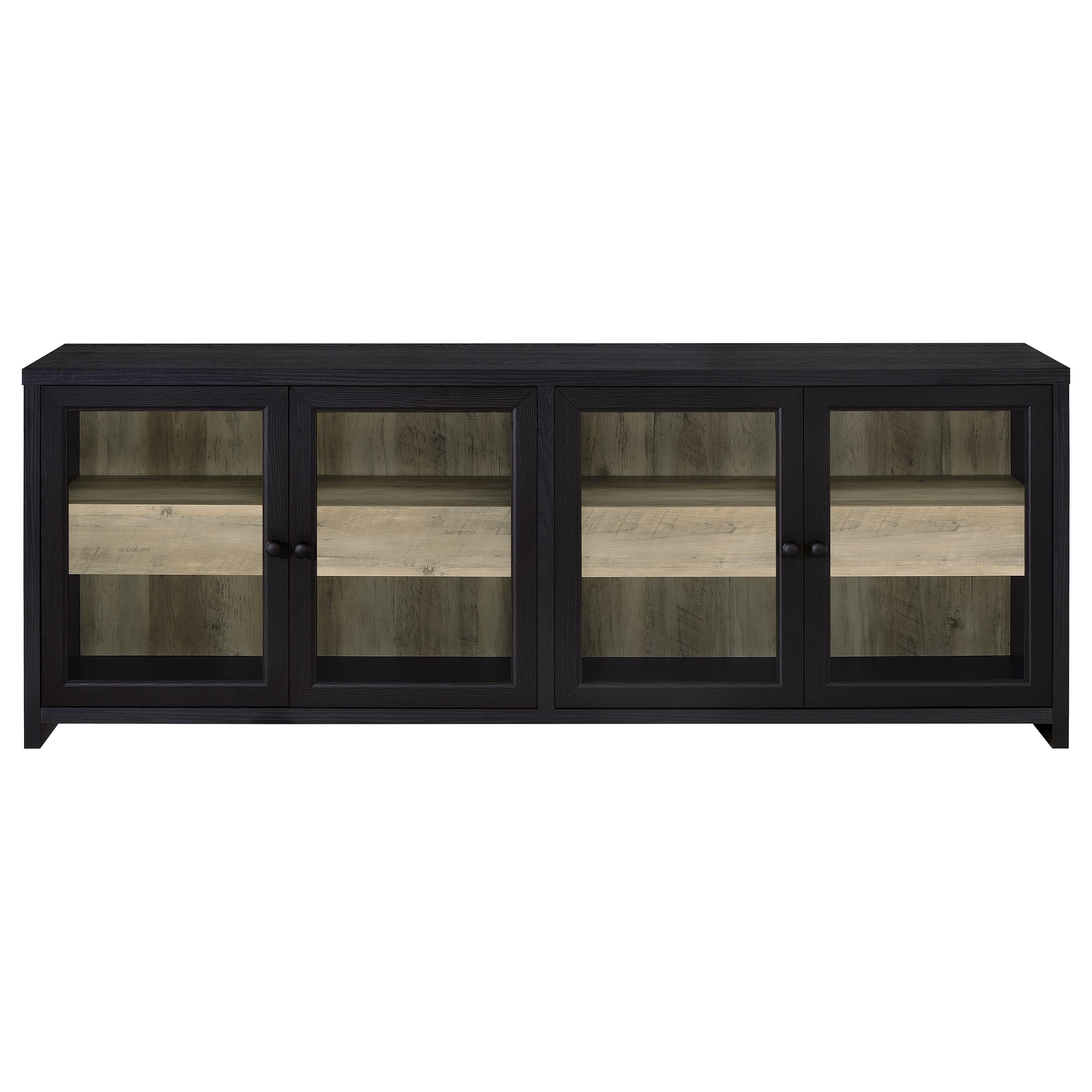 Denison 79-inch 4-door TV Stand Media Console Black