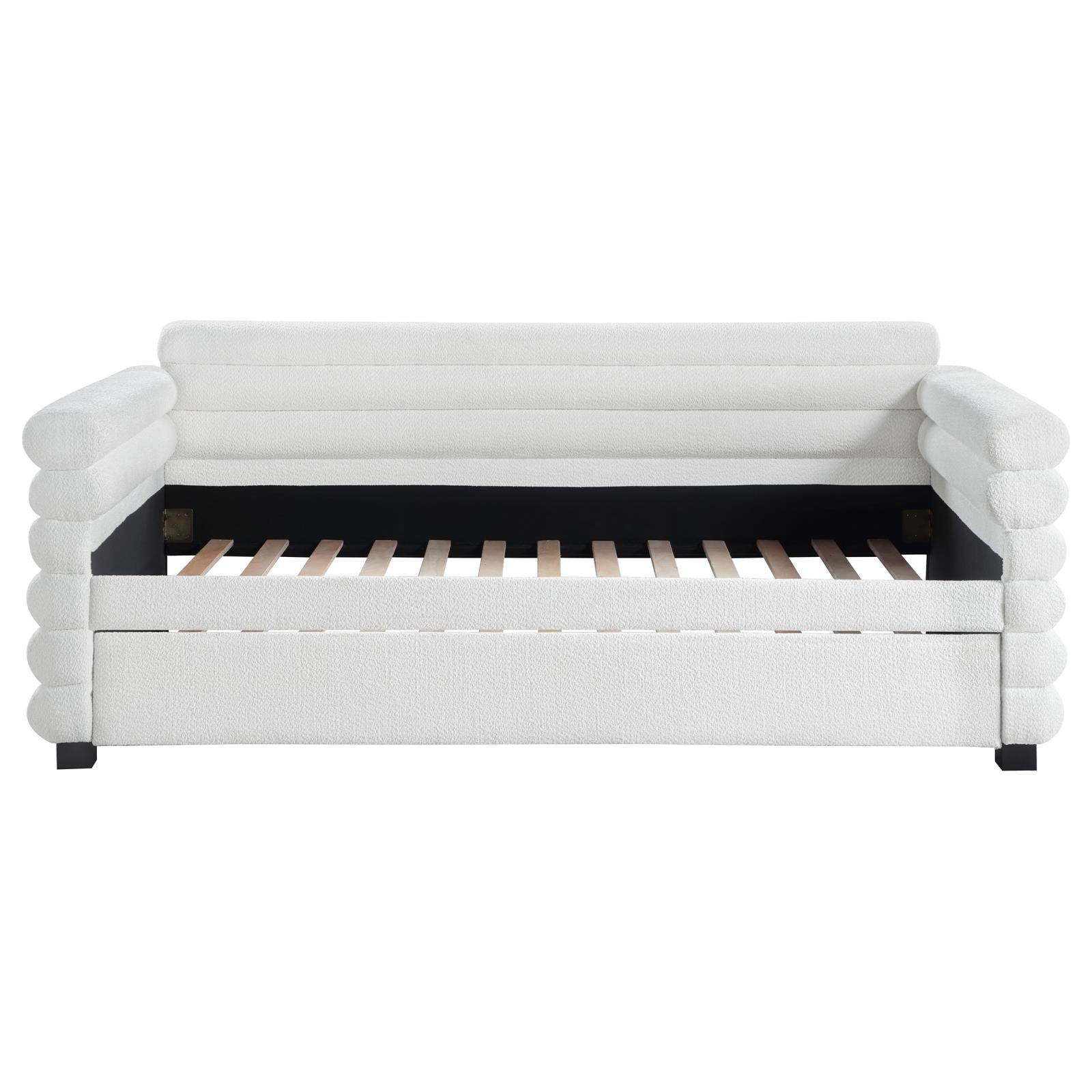 Patricia Boucle Upholstered Twin Daybed w/ Trundle