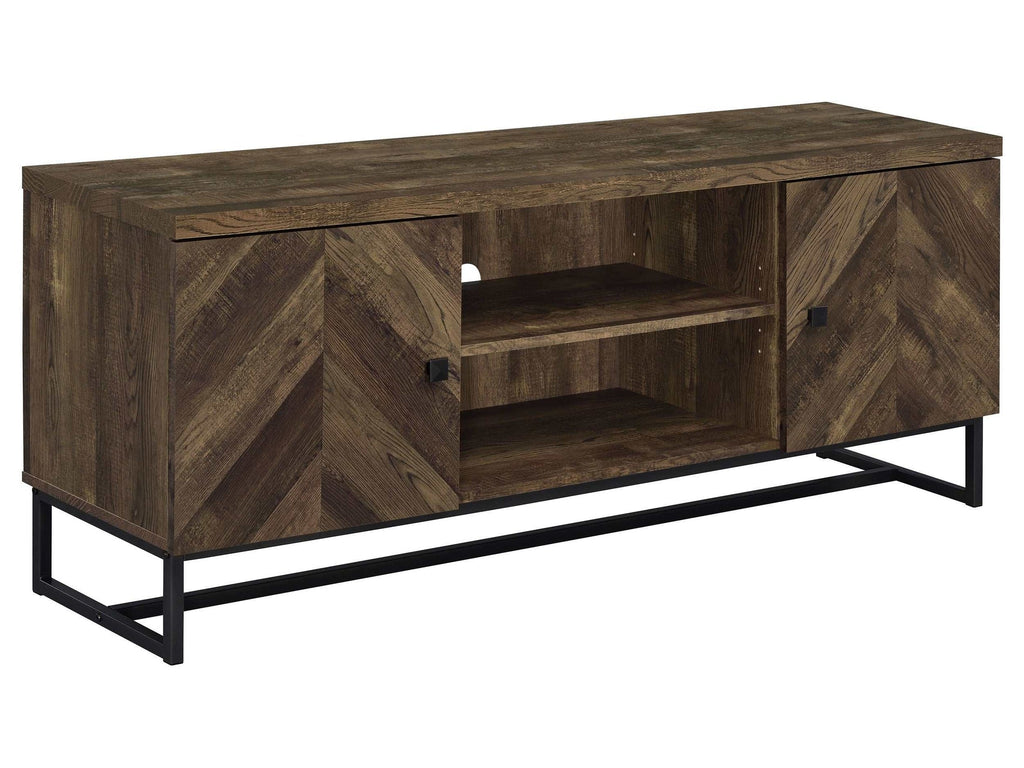 Myles 2-door Engineered Wood 60-inch TV Stand Rustic Oak