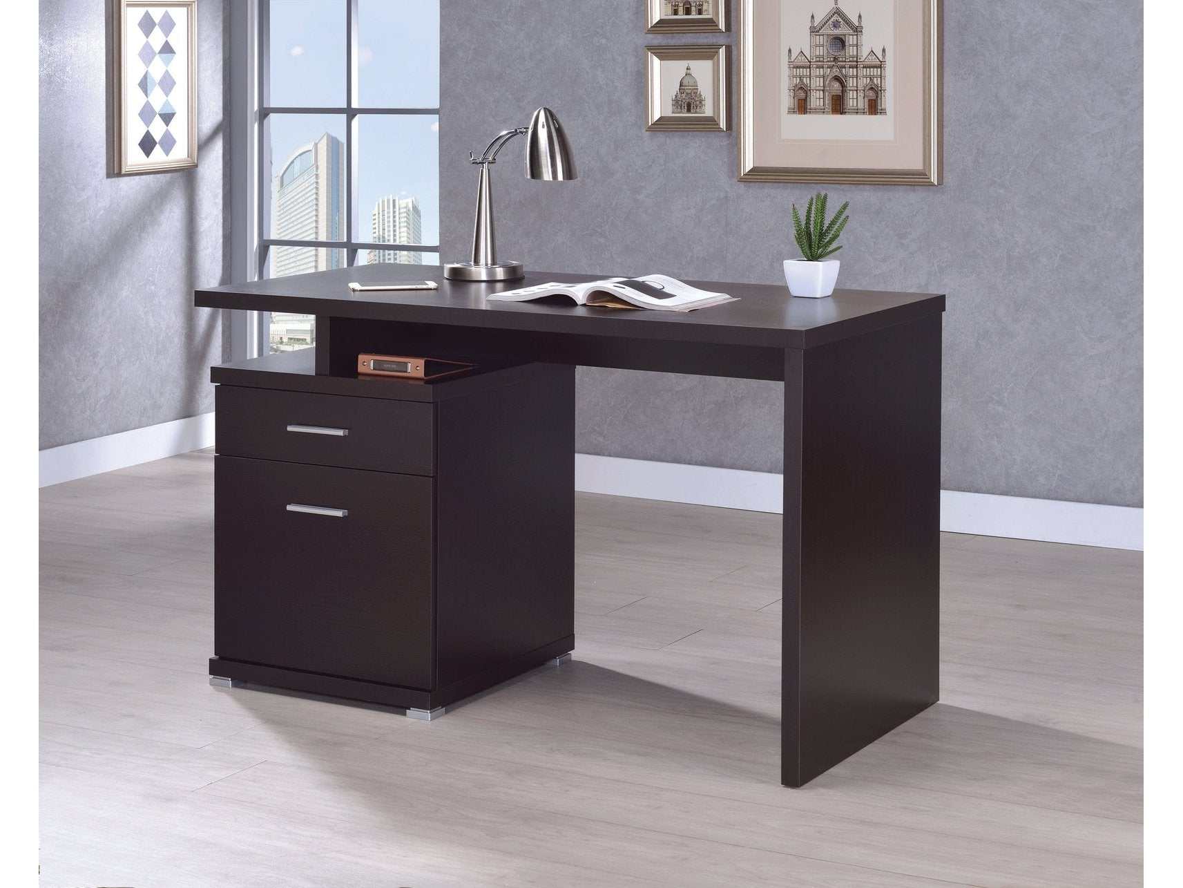 Irving 47-inch 2-drawer Office Computer Desk Cappuccino