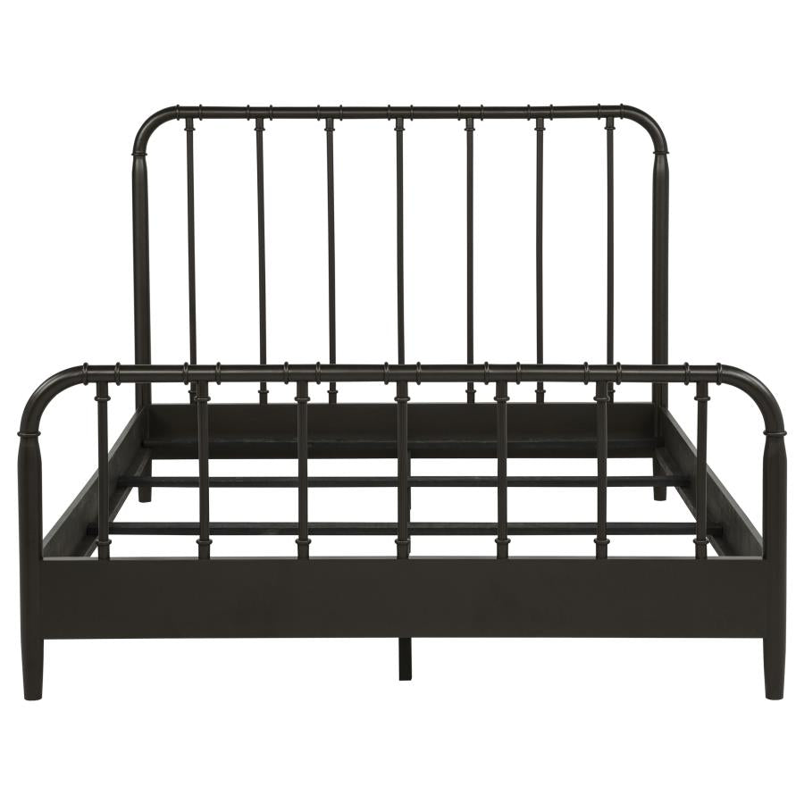 Rocco All Wood Water Pipe Open Frame Queen Bed Dark Bronze