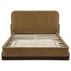 Baldacci Upholstered Queen Platform Bed Curry and Walnut